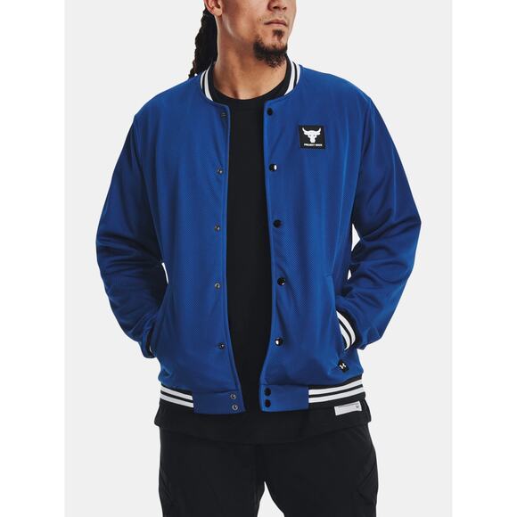 Under Armour Project Rock Mesh Varsity Blue Jacket Mens Size Large (1377437-471) - Picture 1 of 9